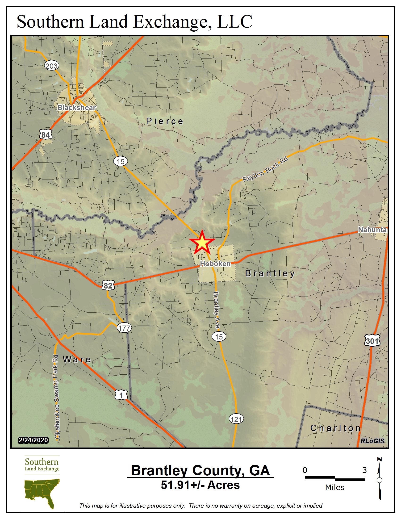 Hoboken, Brantley County, GA Recreational Property, Timberland Property