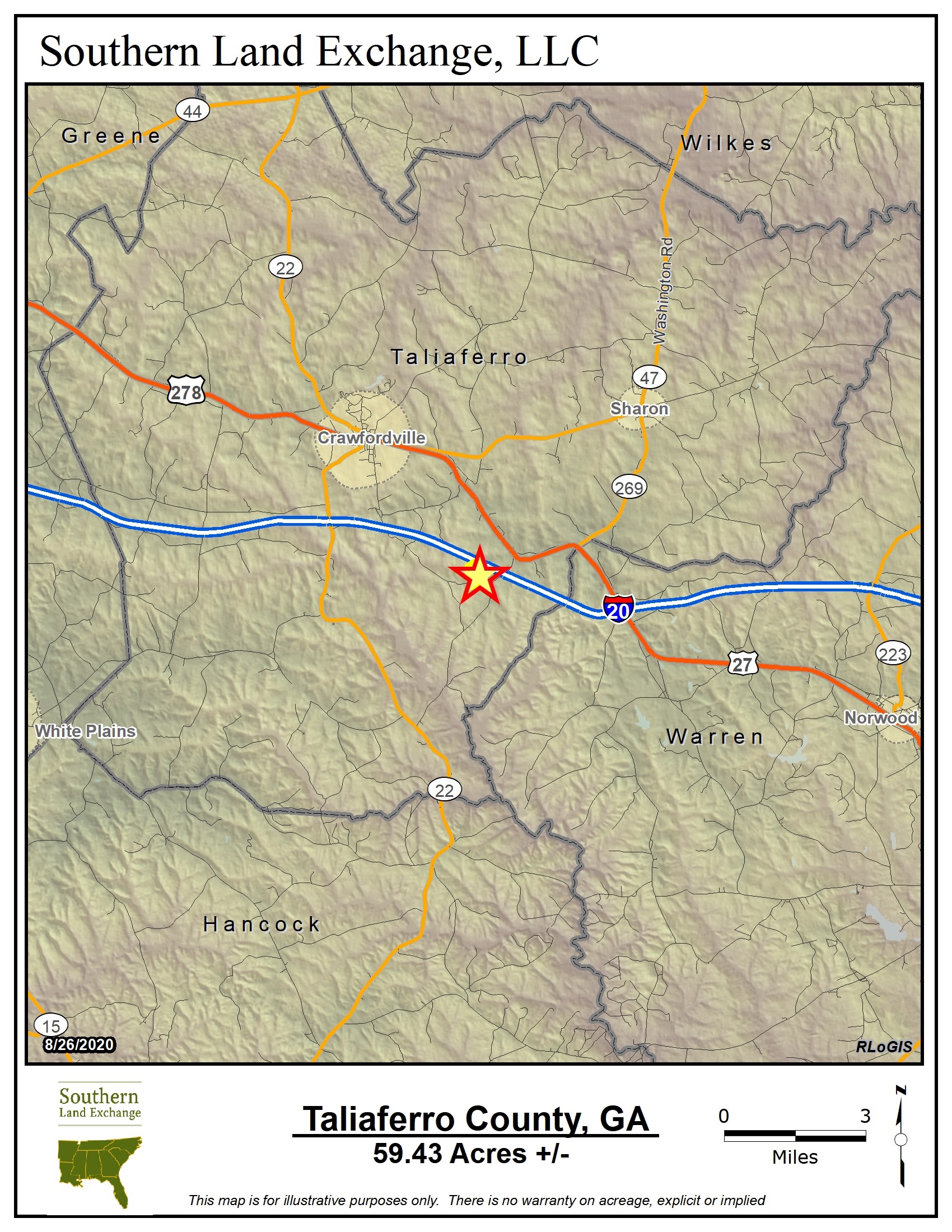 Crawfordville, Taliaferro County, GA Recreational Property, Timberland Property for sale
