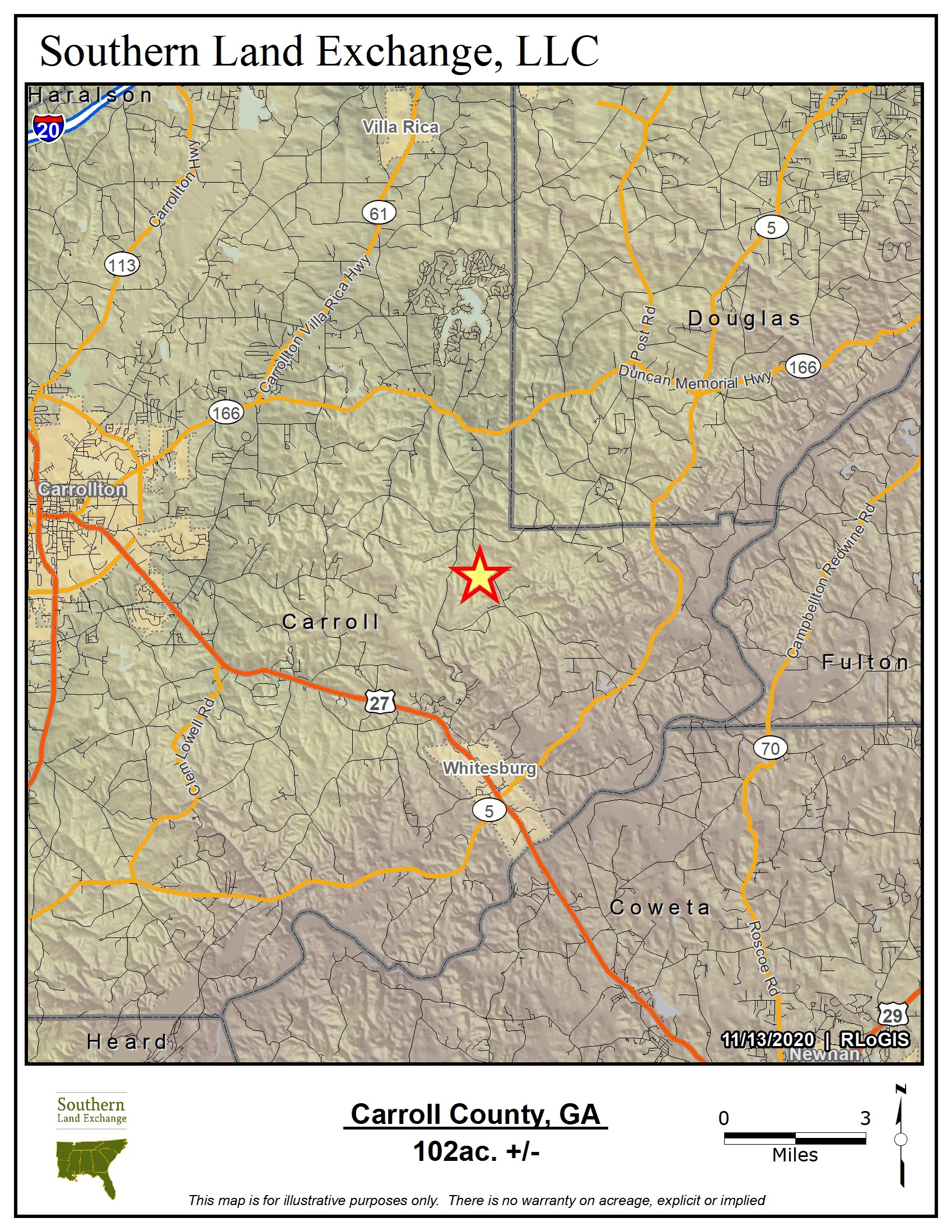 Whitesburg, Carroll County, GA Recreational Property, Undeveloped Land for sale Property ID