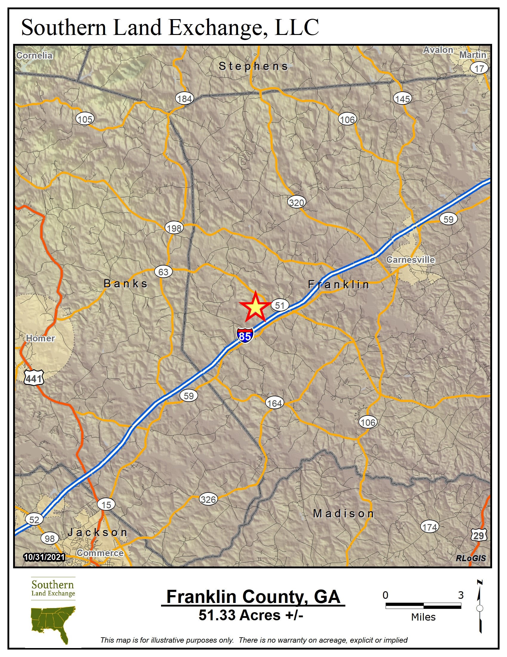 Carnesville, Franklin County, GA Recreational Property, Undeveloped