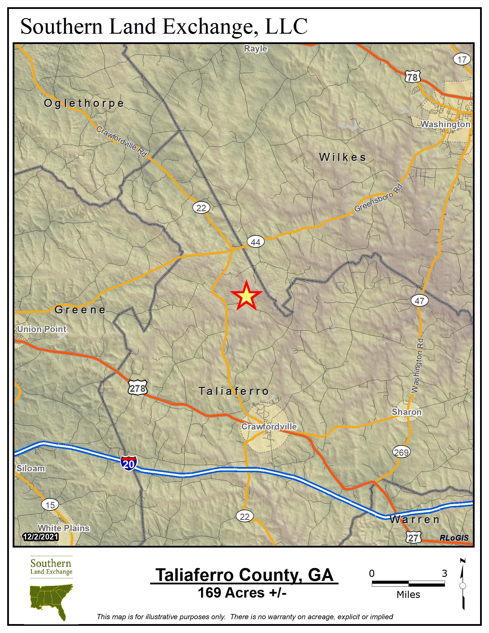 Crawfordville, Taliaferro County, GA Recreational Property, Undeveloped