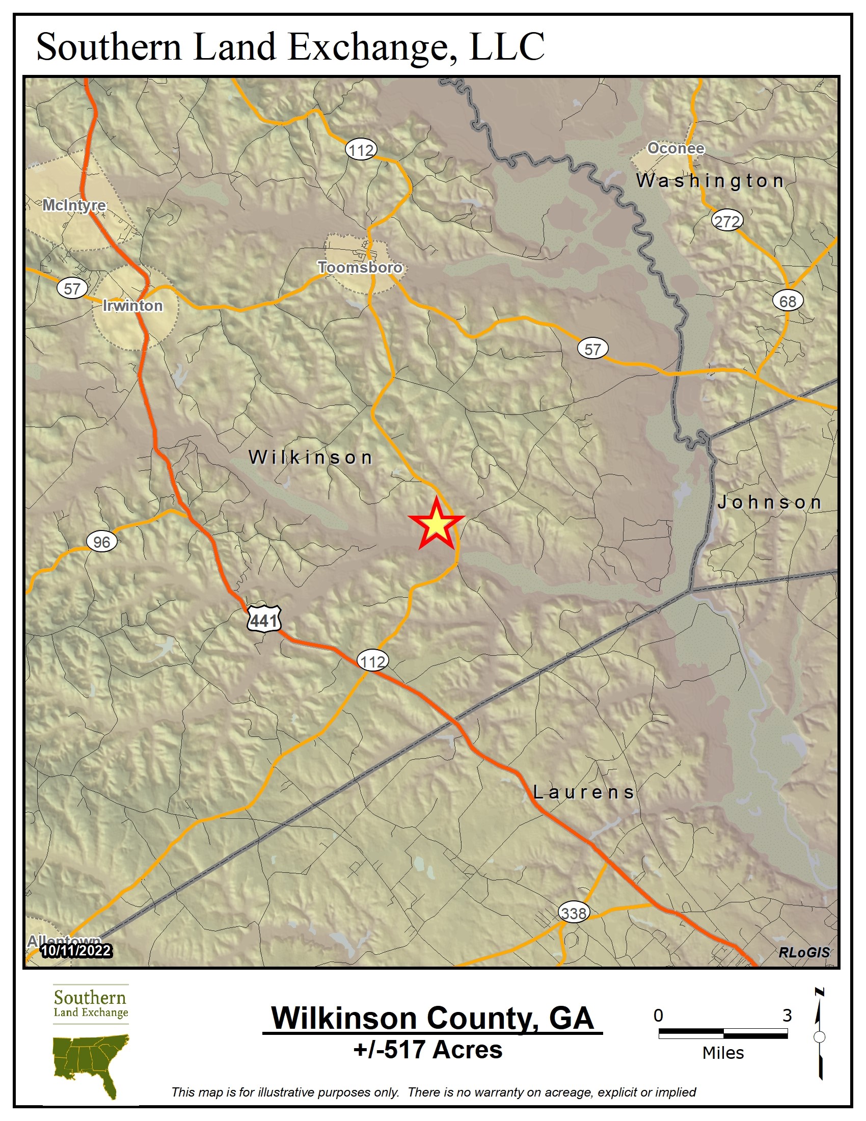 Toomsboro, Wilkinson County, GA Recreational Property, Timberland